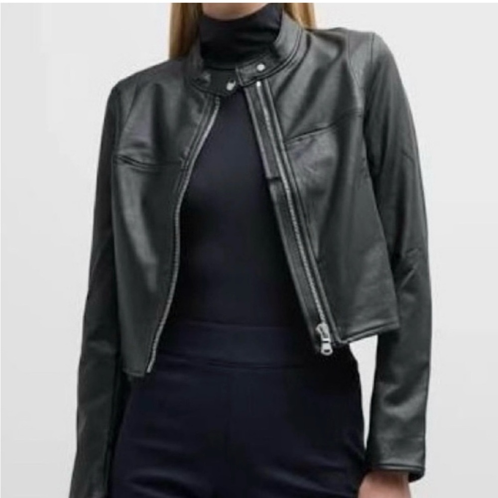 SPANX II Moto Luxe‎ Black Leather Jacket